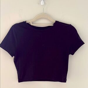 Wild Fable Black Fitted Crop T-Shirt